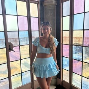 Light Blue Women's Skirt Set